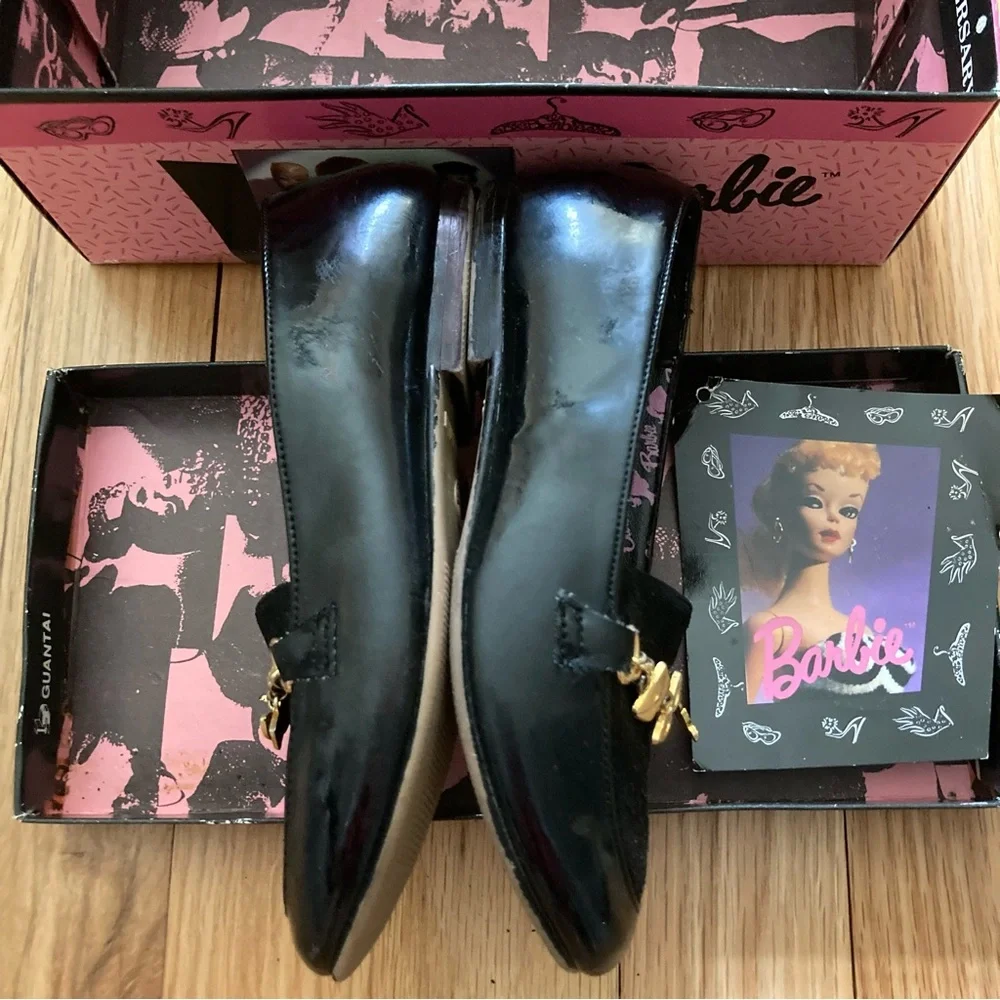 Vintage RARE 1993 Barbie 35th anniversary patent flats little girls size 10.5